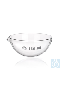 Evaporation dish with spout, 15 ml, dim. Ø 51 x H 22 mm, round bottom, Simax® borosilicate glass,...
